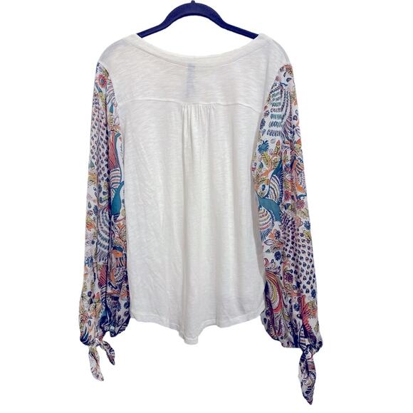 ANTHROPOLOGY PEACOCK TIED SLEEVES PULLOVER TOP M - Picture 4 of 13